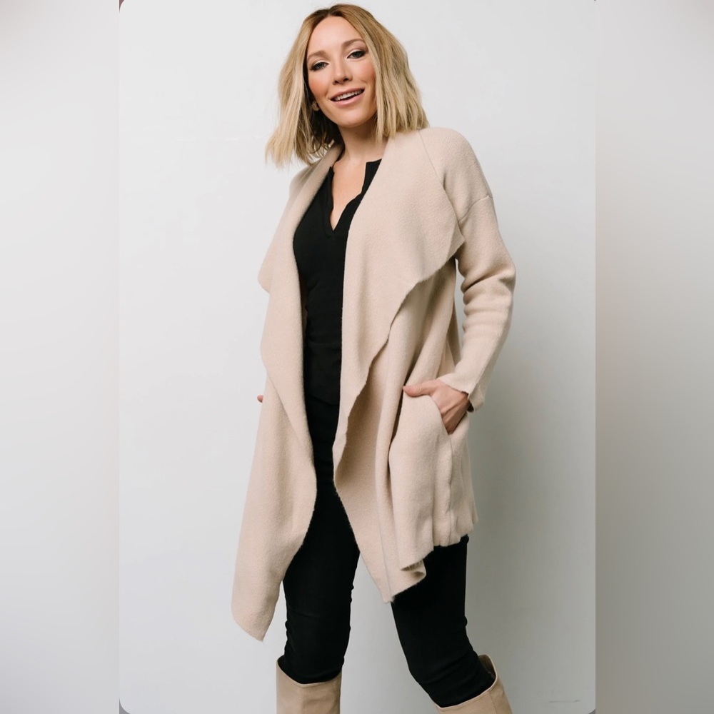 NWT Baltic Born Ellison Lapel Cardigan Beige S/M